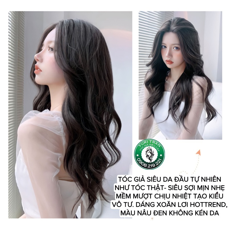 Sẵn ❌ SIÊU DA ĐẦU MÁI BAY XOĂN LƠI TỰ NHIÊN, MÀU ĐEN KHÔNG NHUỘM, TẶNG LƯỚI XỊN