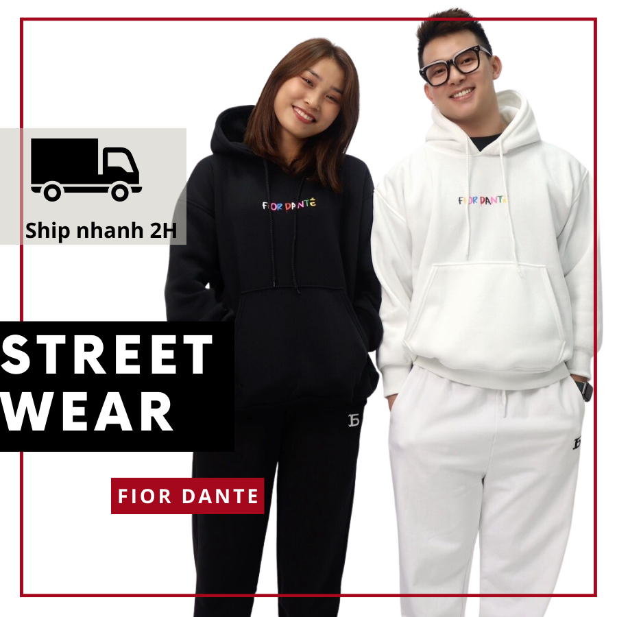 Áo Hoodie Local Brand Unisex Thiết Kế In Hình FIOR DANTÉ Premium - Màu Đen Trắng