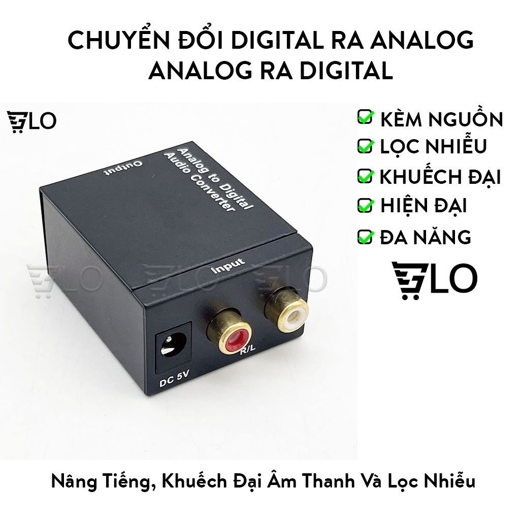 Bộ Chuyển Đổi Âm Thanh Tín Hiệu Digital To Analog, Analog To Digital, Optical Sang AV, Bộ AV Ra Quang, Kèm Dây Quang