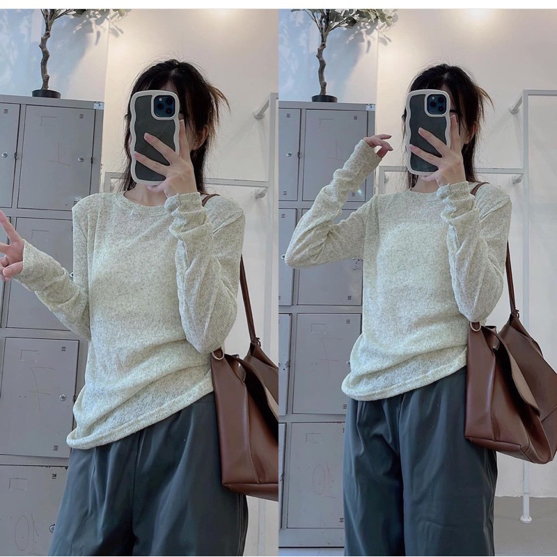 ÁO THUN GIẤY DÀI TAY DÁNG VỪA CHẤT THUN MỀM MẠI