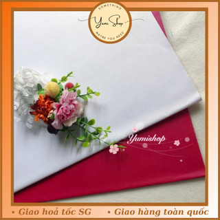 Set 5 tờ giấy gói hoa làm hộp quà màu trắng hồng vân cát ánh xà cừ tờ giấy dày dặn giấy giả gấm gói hộp quà sang trọng