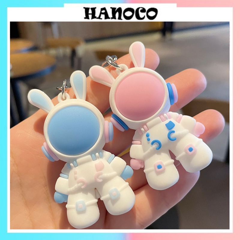 Móc khóa thỏ kiểu dáng phi hành gia cute dễ thương Phong Cách Hàn Quốc SIZE LỚN HANOCO