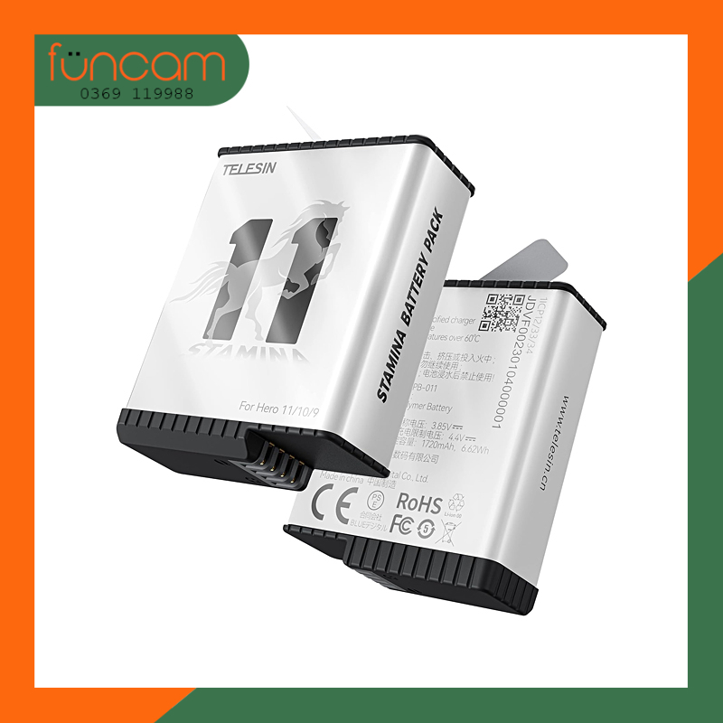 BỘ SẠC 3 + 2 PIN CHO GOPRO 9/10 BLACK - CHÍNH HÃNG TELESIN