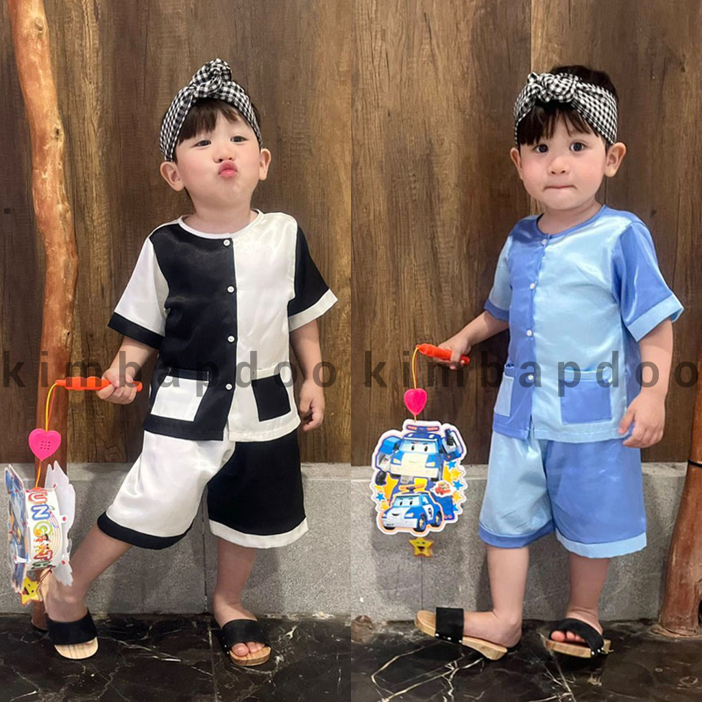 7-17kg, Bộ đồ đùi cho bé, quần áo trẻ em kimbap doo, bộ bà ba quần đùi nhiều màu cho bé