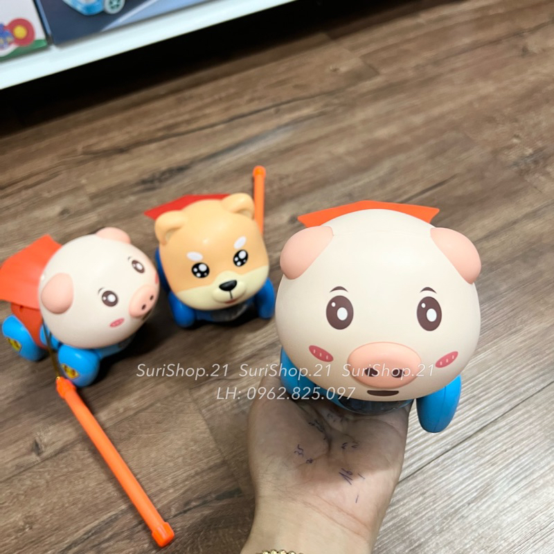 Lồng đèn heo siêu nhân, chó siêu nhân có nhạc và đèn cho bé, lồng đèn trung thu