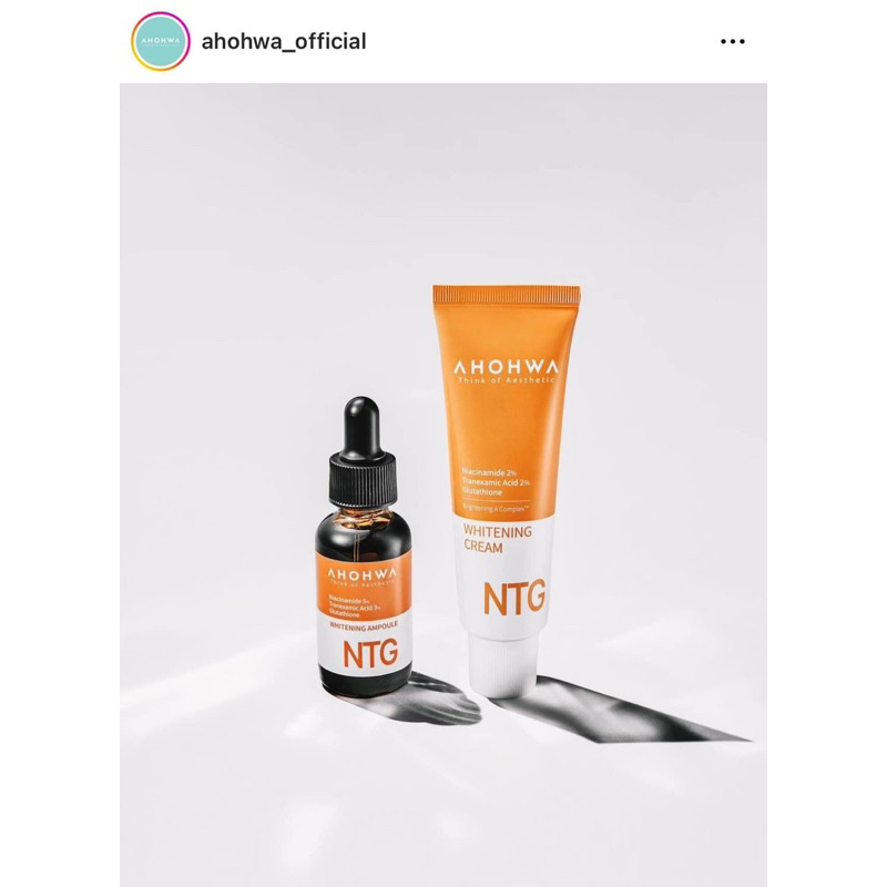 Bô đôi kem dưỡng và tinh chất  Sáng Da Ahohaw Whitening Ampoule NTG