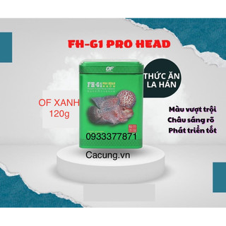 Thức ăn cho cá La Hán OF FH-G1 Pro Head giúp cá đầu to bự ( OF XANH 120g) - Hàng Công Ty