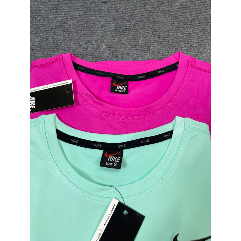 ÁO THỂ THAO TẬP GYM YOGA NỮ LOGO THÊU NK, VẢI THUN CO DÃN 4 CHIỀU