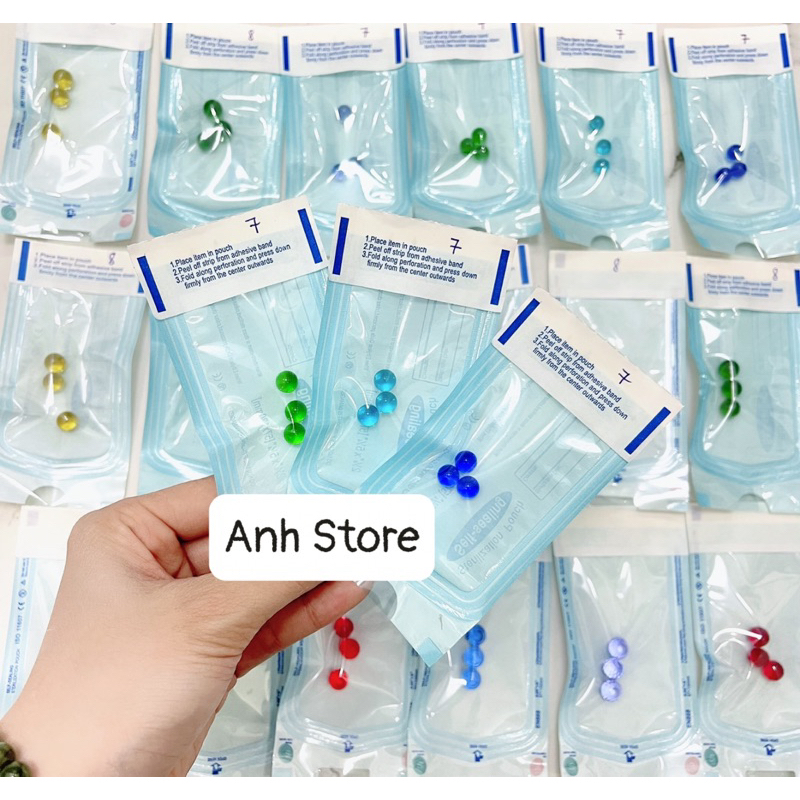 Bi đá tròn màu bộ 3v