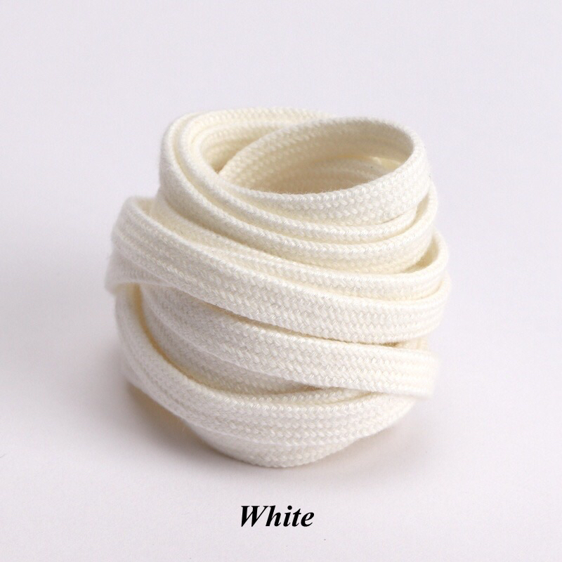 1 Cặp Dây Giày Thể Thao Bằng Vải Canvas Màu Trắng Đen Dành Cho Nam Và Nữ