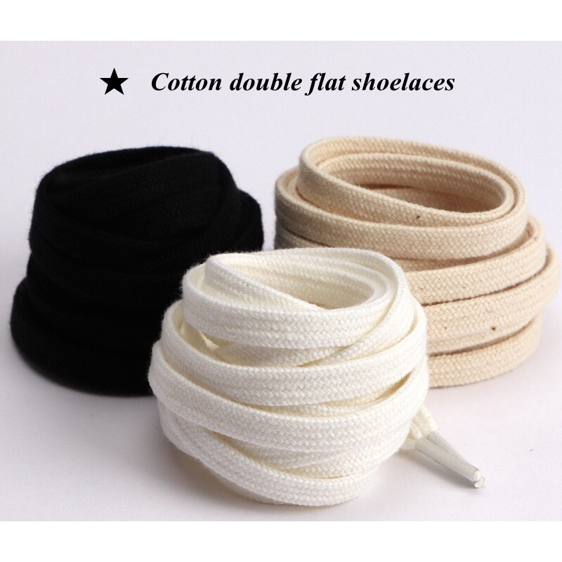 1 Cặp Dây Giày Thể Thao Bằng Vải Canvas Màu Trắng Đen Dành Cho Nam Và Nữ