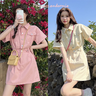 Đầm sơmi có cổ,chiết eo phong cách thời trang nữ