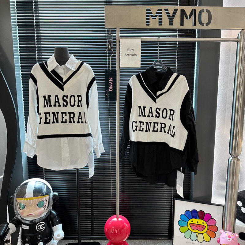 Áo váy sơ mi pha len