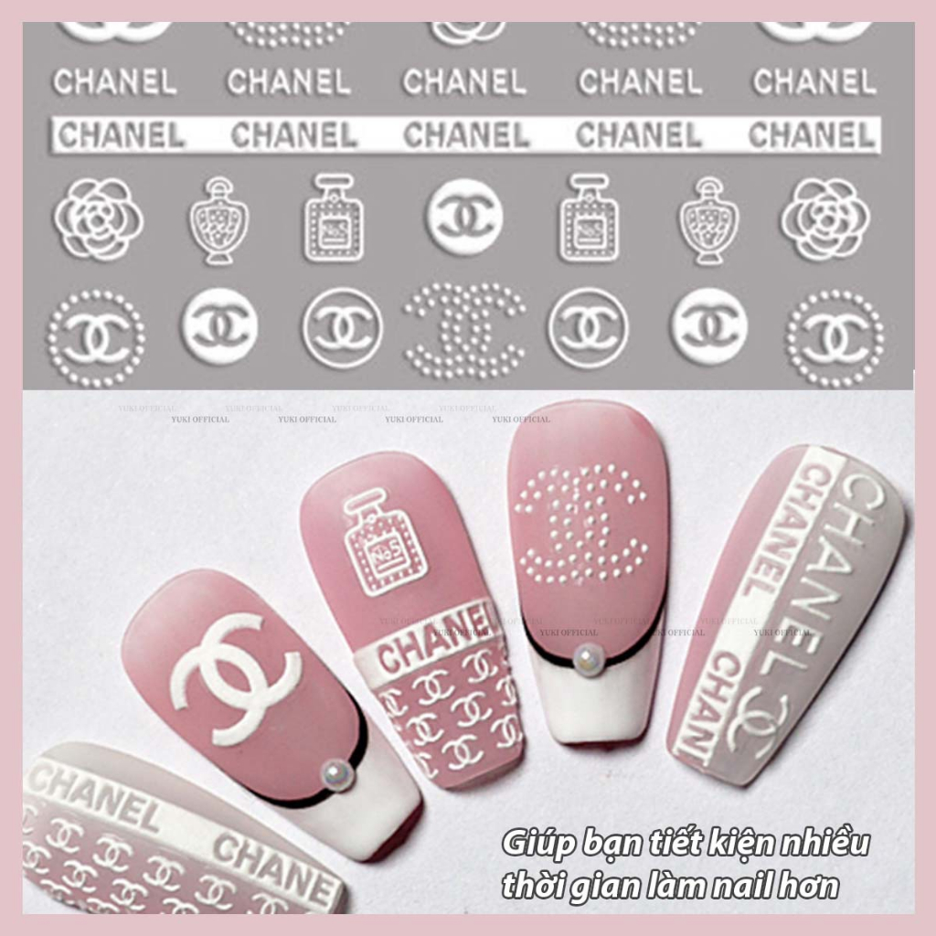 Sticker 5D-sticker nổi-sticker nổi trang trí móng nhiều hình siêu xinh