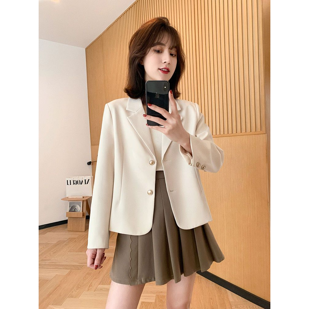 Aó khoác blazer nữ dáng ngắn tay dài ,áo khoác vest croptop dáng mỏng mùa hè mẫu mới hót