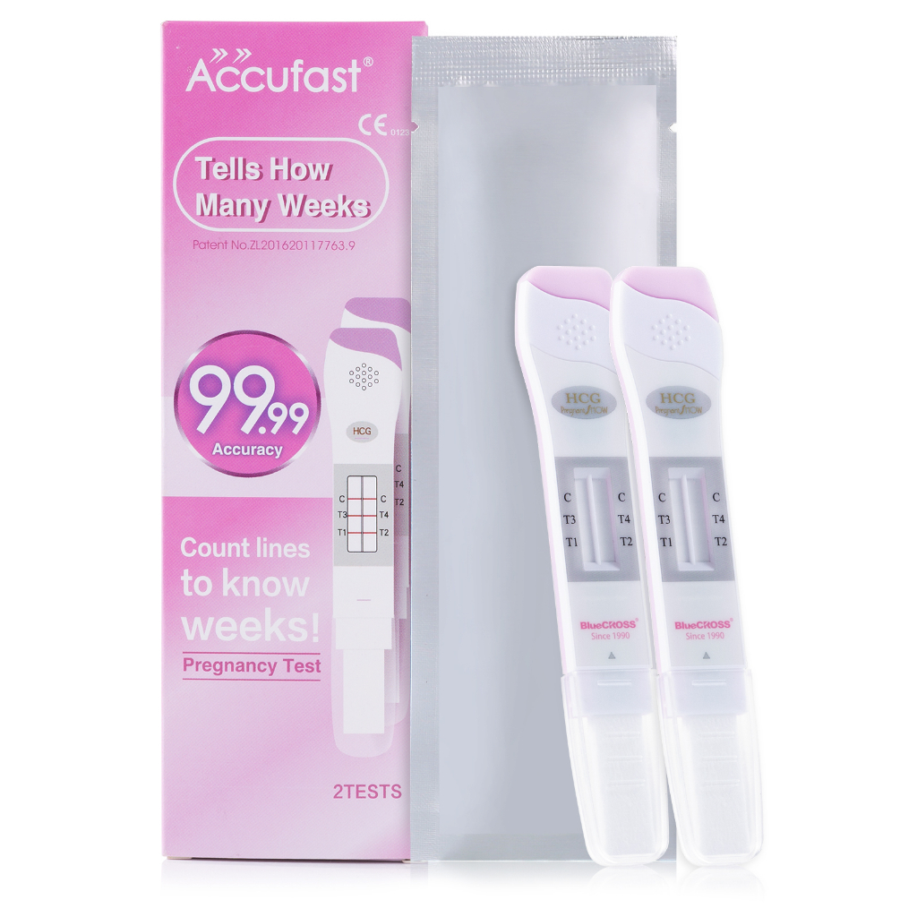 1Pcs Accufast Que thử thai （Cho bạn biết mang thai được mấy tuần) Độ Nhậy Cao Dễ sử dụng hộp đựng bút
