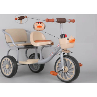 Xe đạp xích lô 3 bánh 2 chỗ ngồi to rộng có đệm lót cho bé