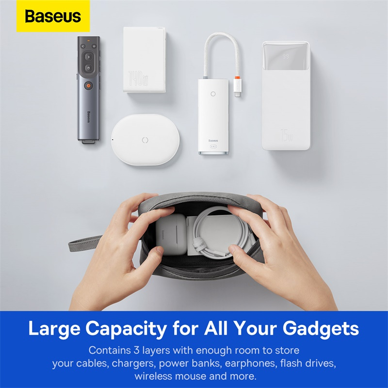 Túi đựng phụ kiện điện thoại Baseus EasyJourney Series Storage Bag chất liệu PU mềm mại chống nước