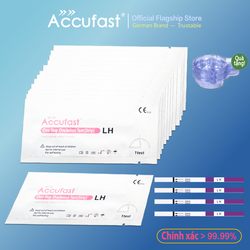 Accufast Thử nghiệm rụng trứng Độ Nhậy Cao Kiểm tra rụng trứng que thử thai(Giúp phụ nữ chuẩn bị trước khi mang thai)