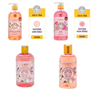 Sữa tắm purite hoa anh đào hoa hồng 250ml 500ml 850ml 1100ml
