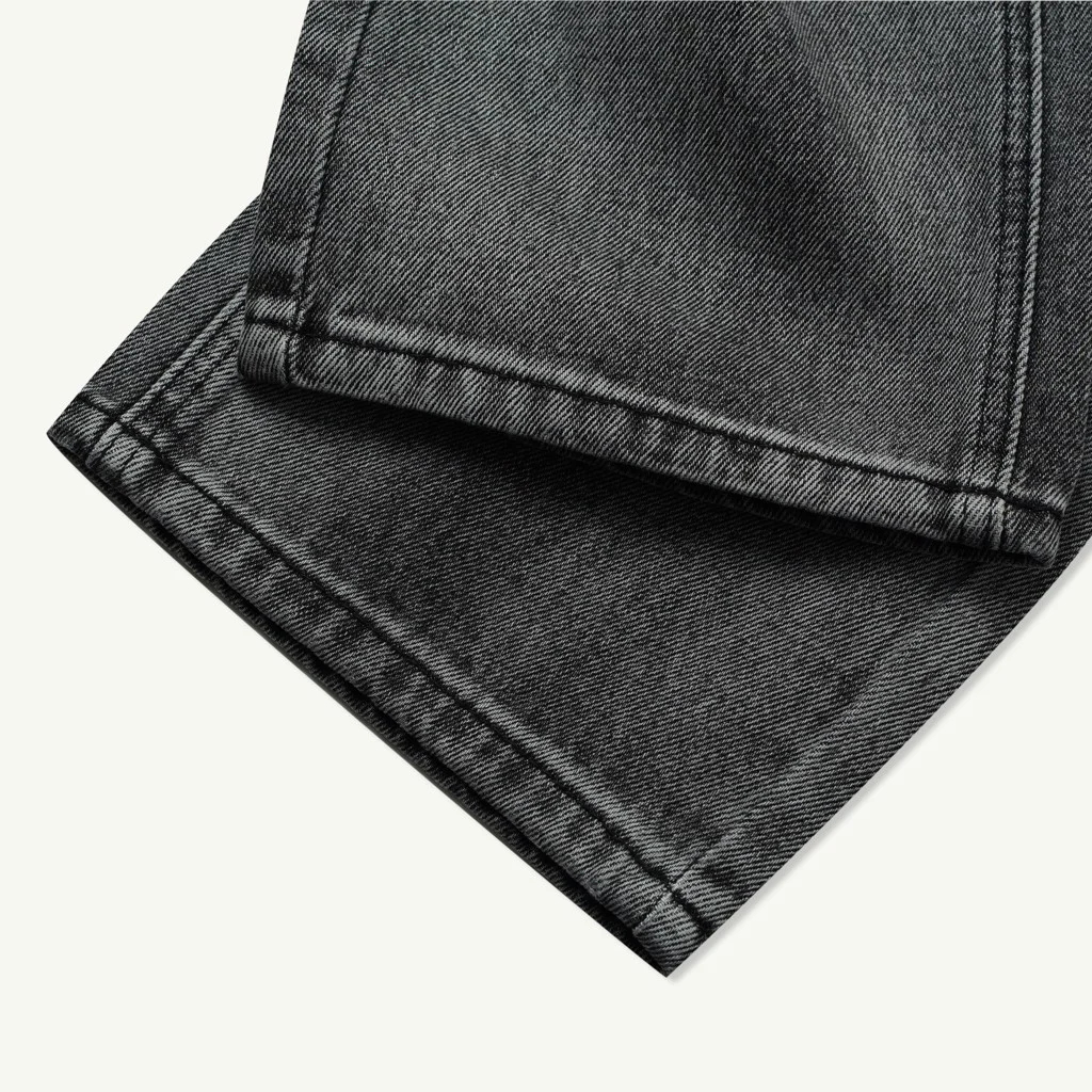 Quần Jeans Americus Gosani Phom Ống Xuông Có Wash Xước Màu Đen