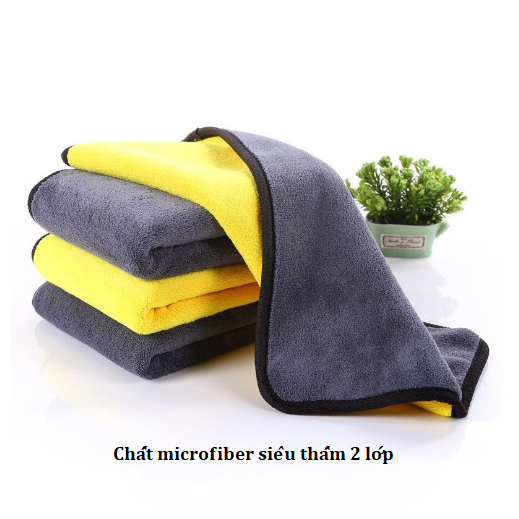 Khăn Lau Xe 2 Mặt 30x30cm Cực Dày Không Đổ Lông Chuyên Dụng Cho Ô Tô Xe Hơi