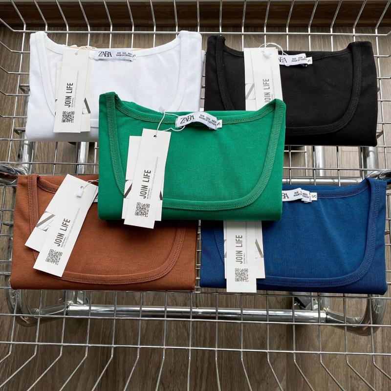 ÁO croptop Lovebasic cổ vuông tay ngắn from vừa màu siêu xinh chất cotton co dãn thoải mái