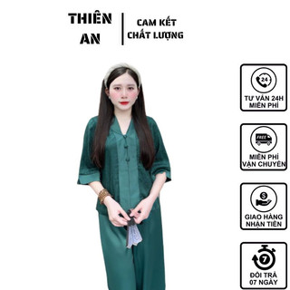 Đồ lam đi chùa - pháp phục - bộ đi lễ chùa lụa vân vải lụa cao cấp sang trọng