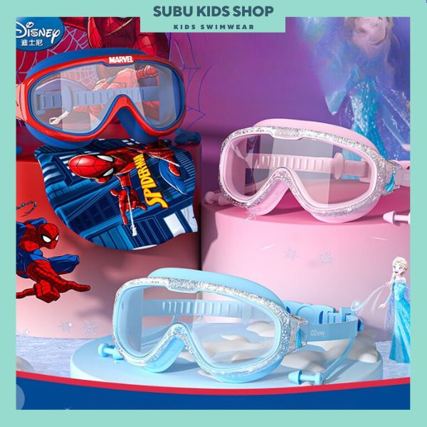 Kính bơi trẻ em góc nhìn rộng có nút bịt tai Disney CHỐNG SƯƠNG MÙ kính HD trong suốt mới 2023(tặng kèm bịt tai bịt mũi)