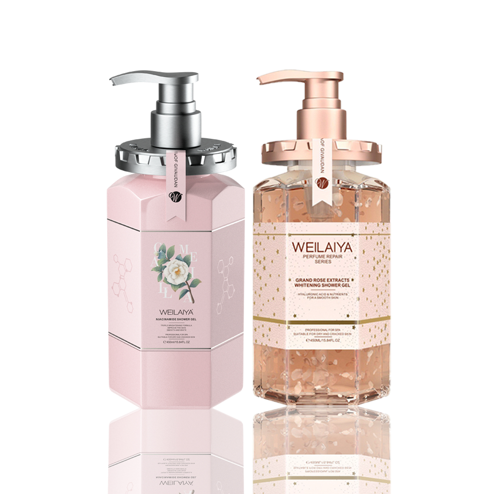 [Giá sỉ sẵn SLL] Sữa Tắm Trắng Da Weilaiya Tinh Chất Hoa Trà 450ml & Sữa Tắm Trắng Da Hoa Hồng Damask 450ml