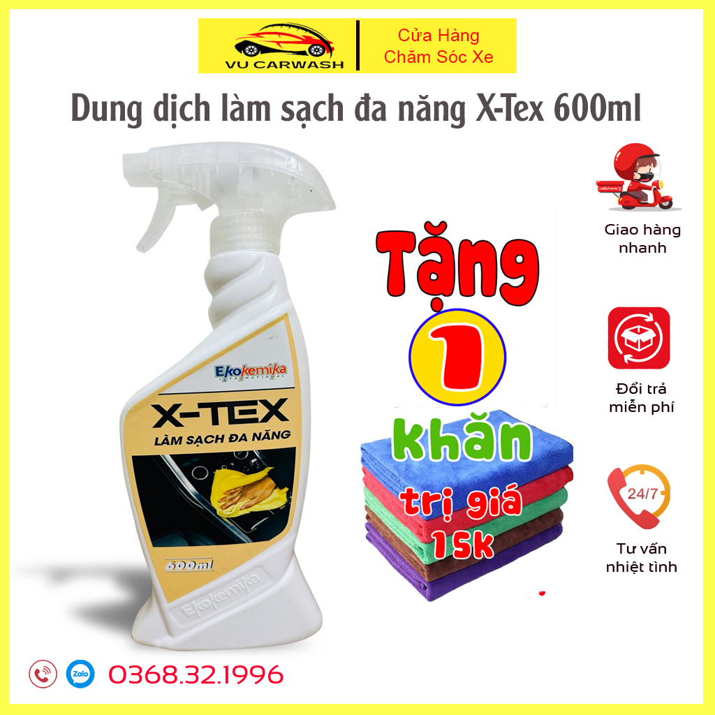 Dung dịch vệ sinh nội thất - làm sạch đa năng X-TEX Ekokemika 600ml