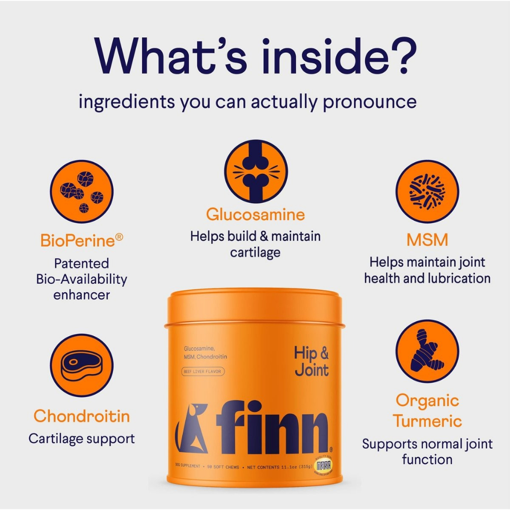 Viên Bổ Nhai Mềm Cải Thiện Hông Khớp Cho Chó, Finn Finn's Hip & Joint, Tăng Cường Linh Hoạt, Tái Tạo Sụn, Giảm Viêm