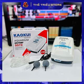 Máy sủi oxy tích điện 2 vòi Kaokui 9950, 9970 AC DC Air Pump. Dùng cho bể cá cảnh ( TẶNG kèm 2 đá sủi oxi & 2m Dây oxi )