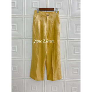 June linen. quần dài ống suông linen pháp. chất vải xịn nhất của linen. lưng cao.
