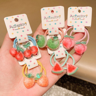 Set 2 dây cột tóc trái cây sợi nhỏ cho bé gái