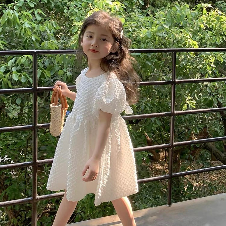 Đầm Bé Gái, Váy Babydoll Đính Nơ Thiết Kế Cao Cấp Đũi Xốp Mềm Mát, Đầm Công Chúa Tay Phồng Dáng Xỏe Cho Bé Gái