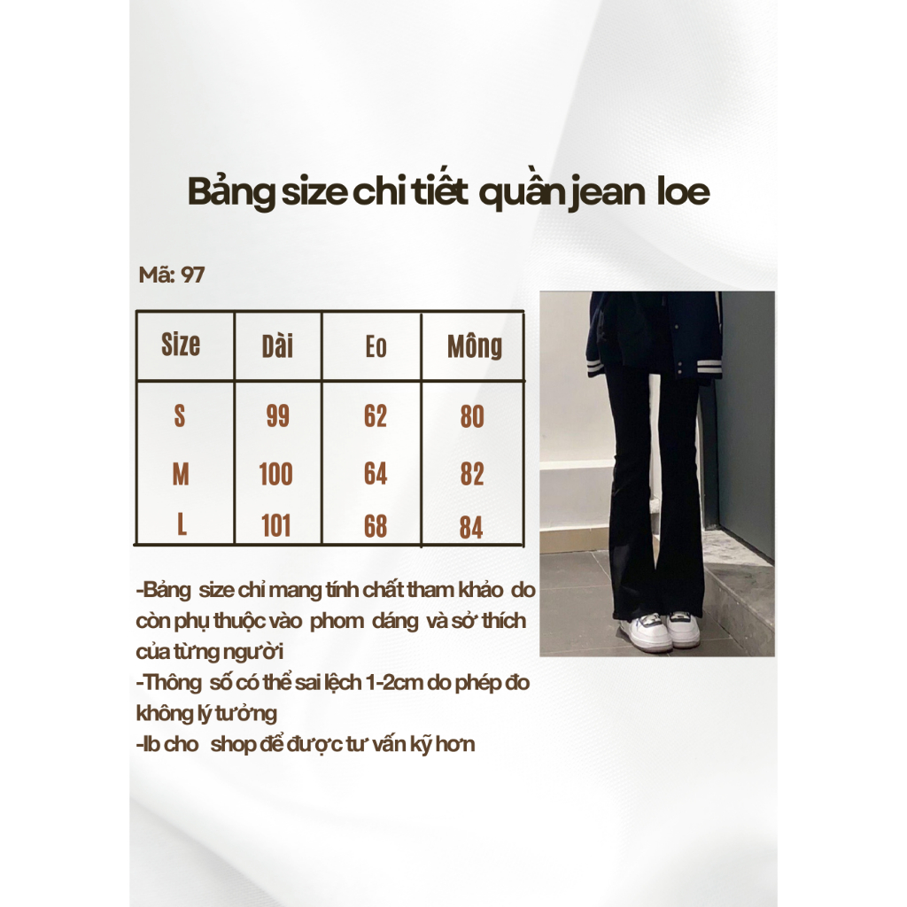 Quần Jean nữ, quàn bò ống loe màu đen co giãn 247plus - Jeanloe97_P2K4