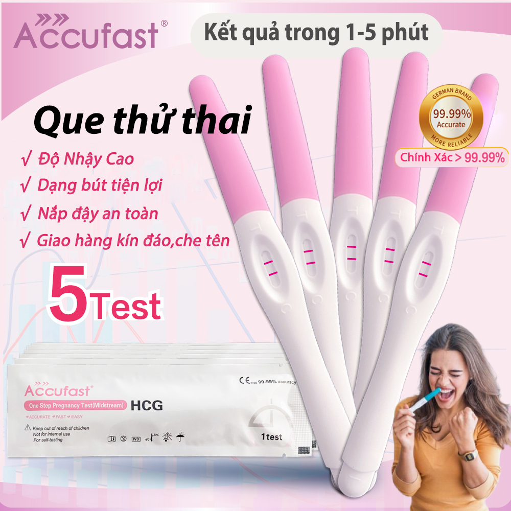 Accufast Que thử thai Bút - Phát hiện mang thai sớm - Độ chính xác 99.99% bút thử thai Giao hàng kín đáo, che tên