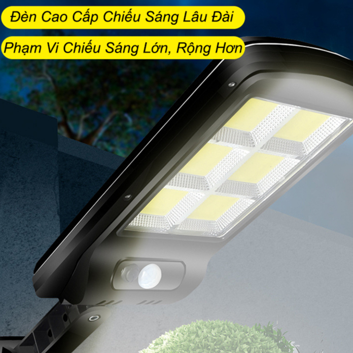 Đèn Năng Lượng Mặt Trời Solar Street Lamp 6 Bóng Cảm Biến Chuyển Động, Kèm Điều Khiển Tắt Bật Từ Xa