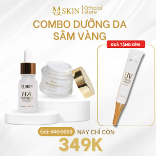 Combo kem face sâm vàng mq skin ban ngày, serum sâm vàng hỗ trợ dưỡng da trắng sáng mờ nám tặng kem chống nắng