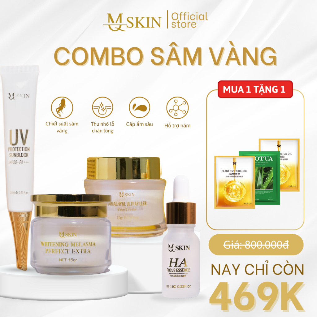 Combo Trọn Bộ 4 Sản Phẩm  MQSKIN - Hỗ Trợ Nám Tàn Nhang  -
