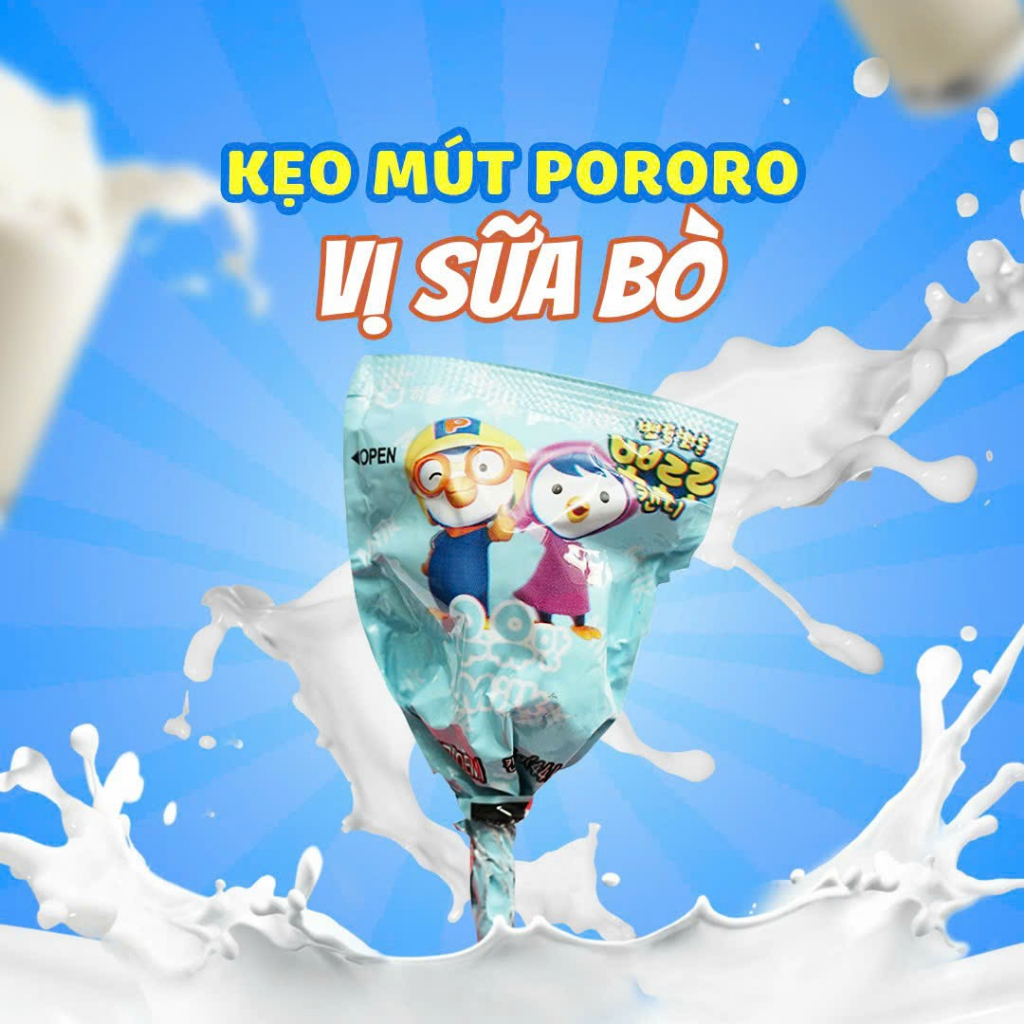 Lẻ 1 Cái Kẹo Mút Pororo Candy Cho Bé Hàn Quốc