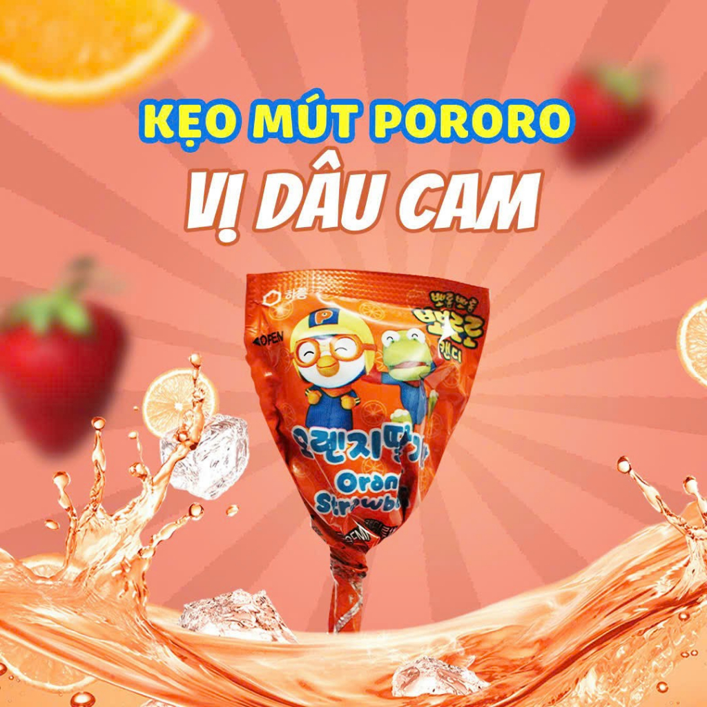 Lẻ 1 Cái Kẹo Mút Pororo Candy Cho Bé Hàn Quốc