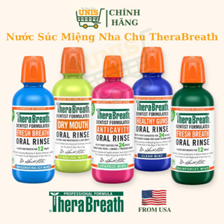 [NHẬP MỸ - AUTH - ĐỦ BILL] Nước Súc Miệng Nha Chu THERABREATH ngừa sâu răng, giảm vôi răng, hơi thở thơm tho (473ml)