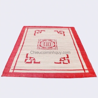 Chiếu cói rẻ in hoa 1m6