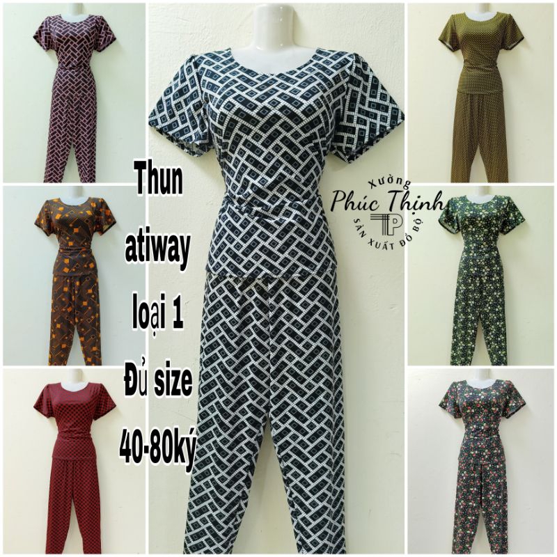 [Size 2 nhiều màu] ĐỒ BỘ THUN ATY QUẦN DÀI 40-48ký