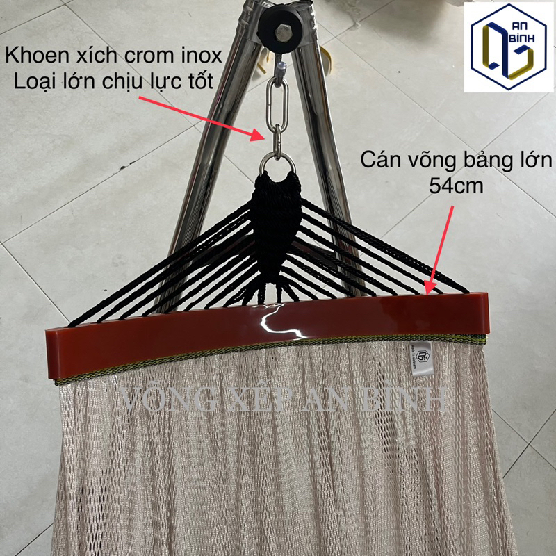 Bộ Võng Xếp INOX An Bình fi32, Chịu Lực 250kg - Hàng Chính Hãng Bảo Hành 3 Năm Trên Tem Nhãn