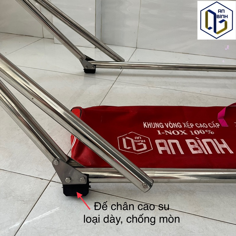 Bộ Võng Xếp INOX An Bình fi32, Chịu Lực 250kg - Hàng Chính Hãng Bảo Hành 3 Năm Trên Tem Nhãn