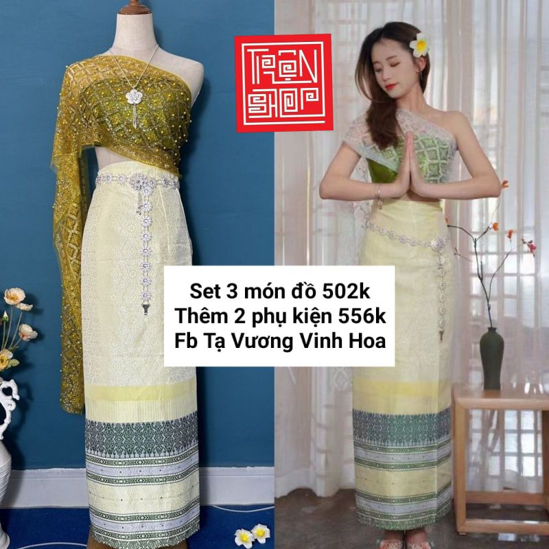 Trang phục Thái Lan nữ set 5 món mẫu chân váy mới
