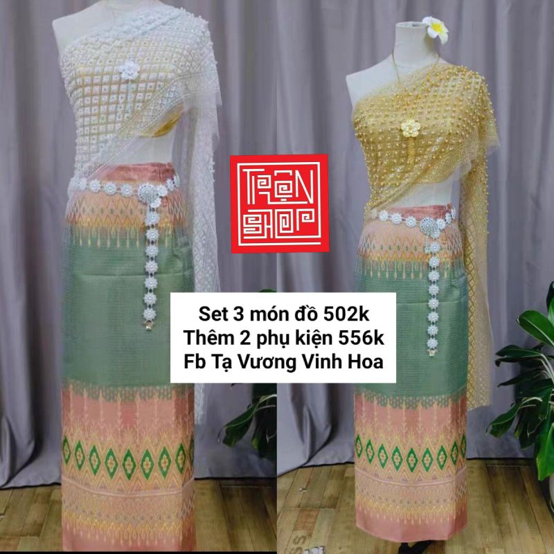 Trang phục Thái Lan nữ set 5 món mẫu chân váy mới